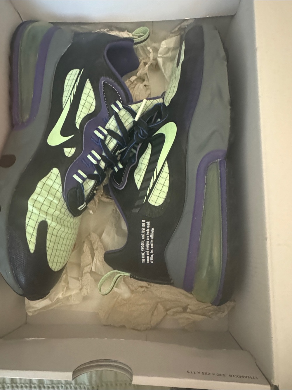 Nike Men's Black, Neon Green & Purple Athletic Sneakers